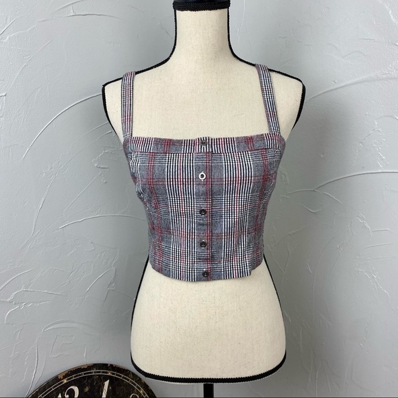 NWT Hollister Plaid button front tank size M - Picture 11 of 11